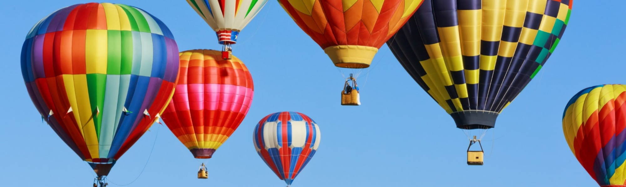 Hot Air balloons against blue sky