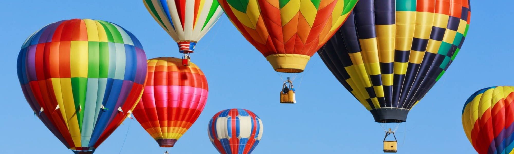 coloured hot air balloons in sky 